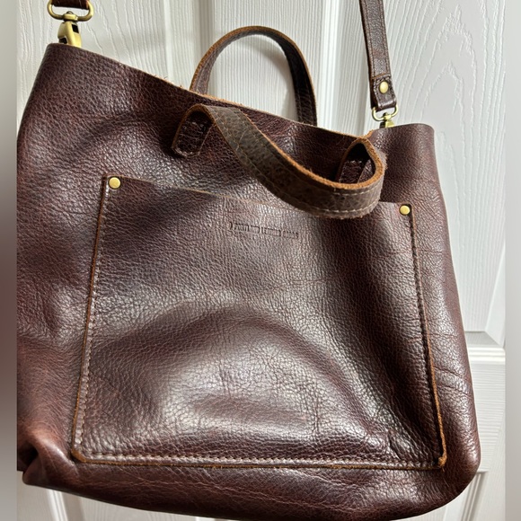 Portland Leather Handbags - Medium crossbody tote- Portland Leather color- Cold brew EUC